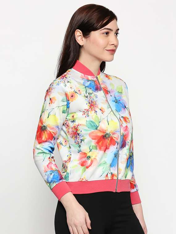mandarin neck floral jacket  - 17482776 -  Standard Image - 1