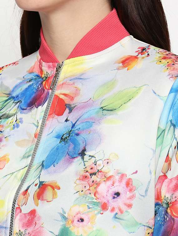 mandarin neck floral jacket  - 17482776 -  Standard Image - 4