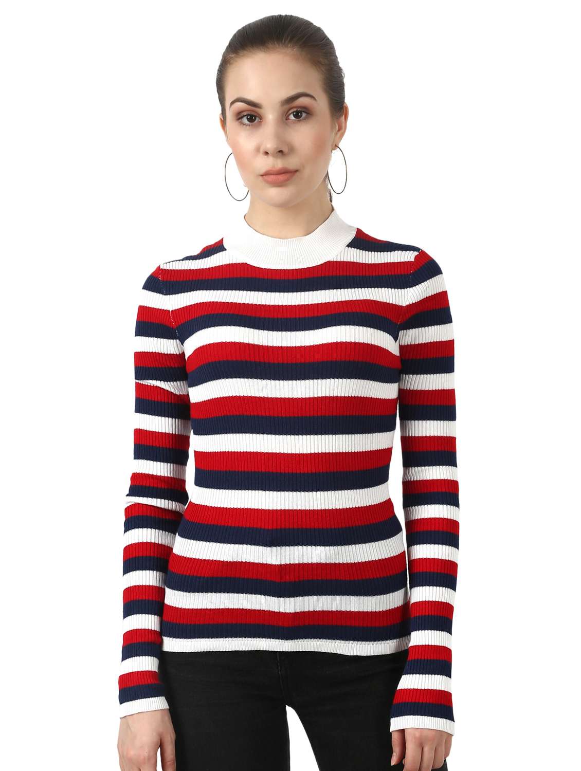 crew neck ribbed pullover