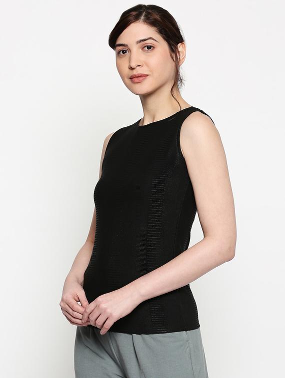 round neck solid top - 17483374 - Standard Image - 1