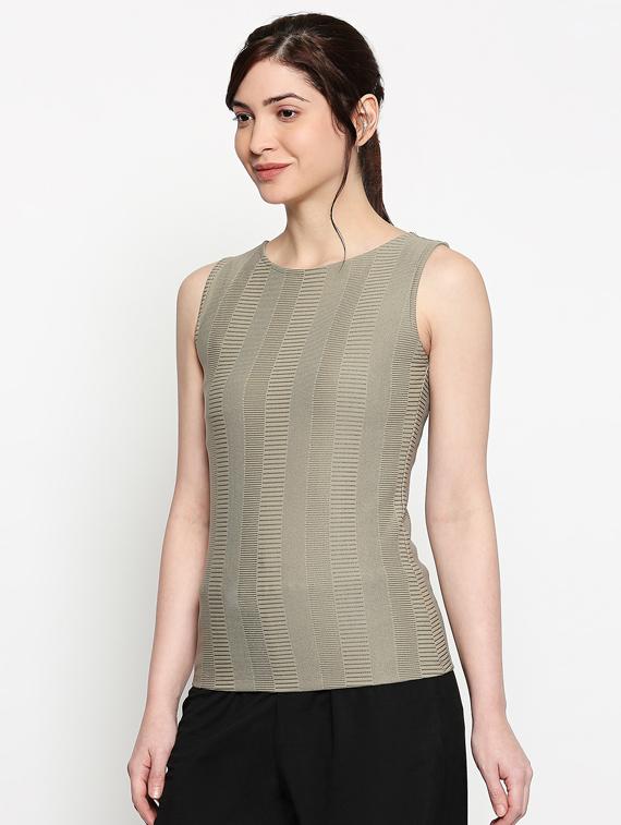 round neck solid top - 17483375 - Standard Image - 1