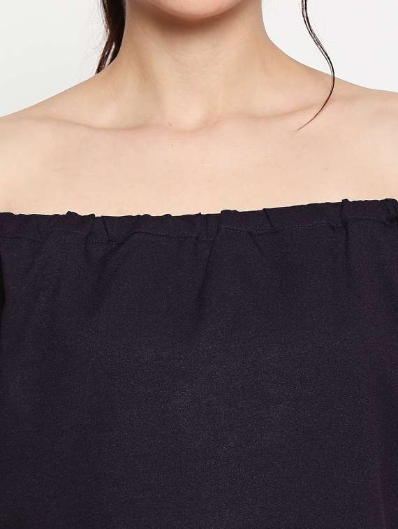 off shoulder solid top - 17483379 - Standard Image - 4