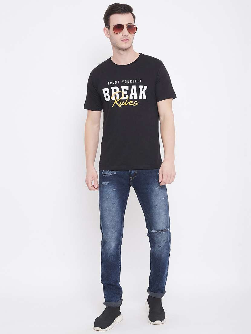 Black Printed T-shirt - 17483928 -  Standard Image - 4