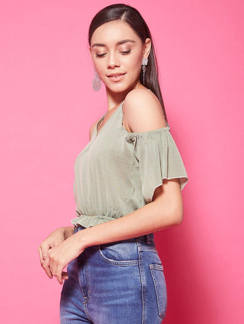 women's crop shoulder strap top - 17484064 -  Standard Image - 1