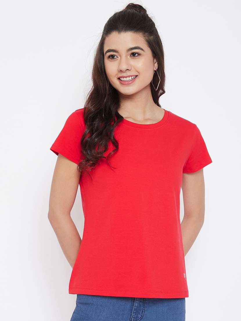 women's plain round neck t-shirt