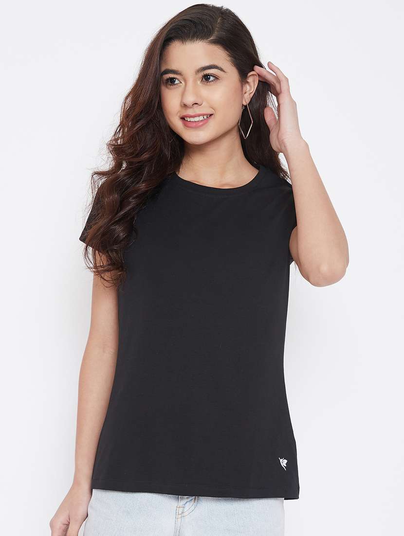women's plain round neck t-shirt