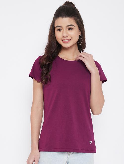 women's plain round neck t-shirt - 17484744 - Standard Image - 0