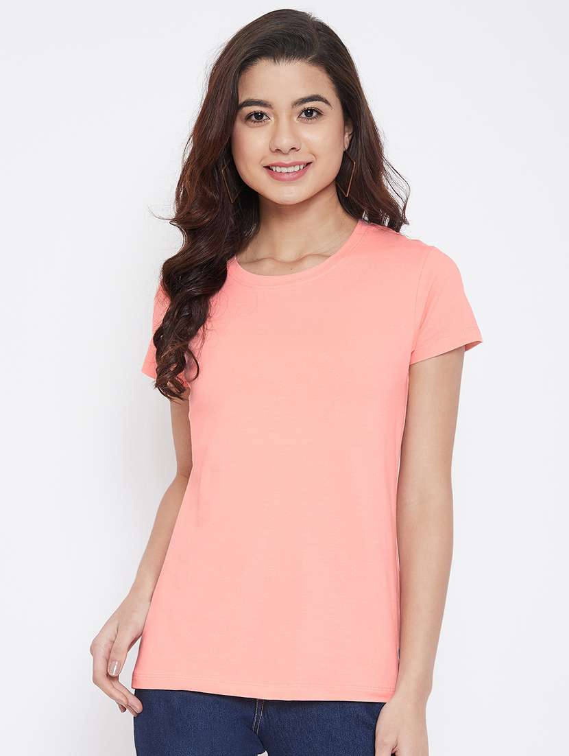 women's plain round neck t-shirt