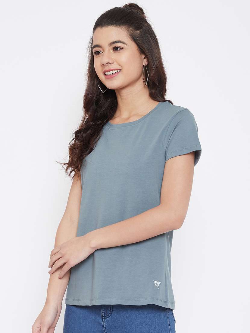 women's plain round neck t-shirt - 17484751 -  Standard Image - 1