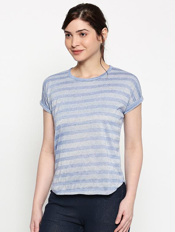 crew neck striped tee - 17484782 - Standard Image - 1
