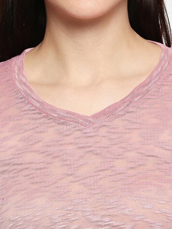 asymmetric hem melange tee - 17484791 - Standard Image - 4