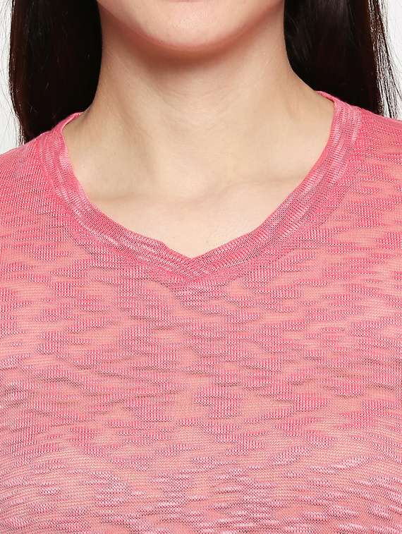 asymmetric hem melange tee - 17484793 -  Standard Image - 4