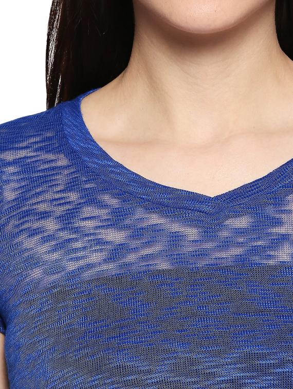 asymmetric hem melange tee - 17484794 - Standard Image - 4