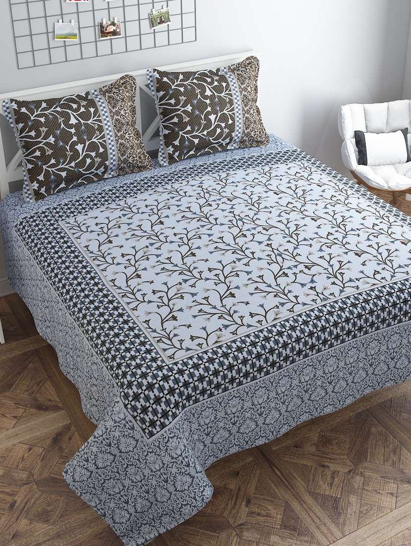 sheen décor reversible collection flip top dark beige color beautiful and comfortable double bedsheet set