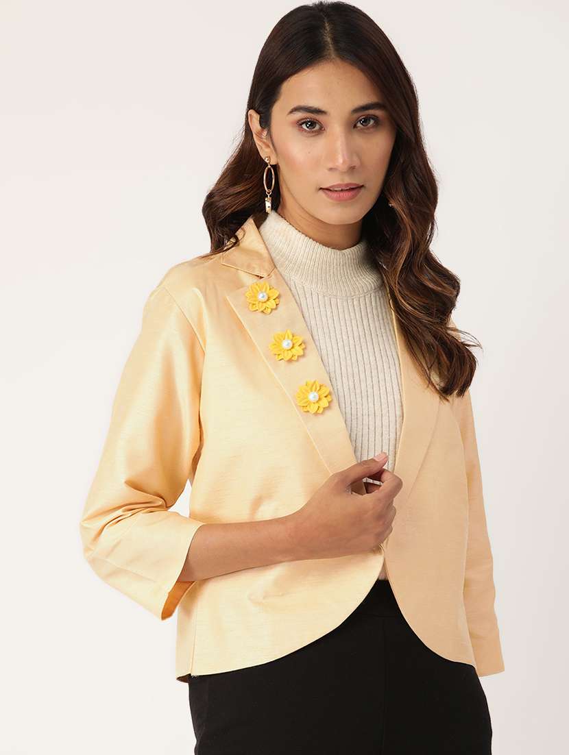 Lapel Neck Solid Blazer 