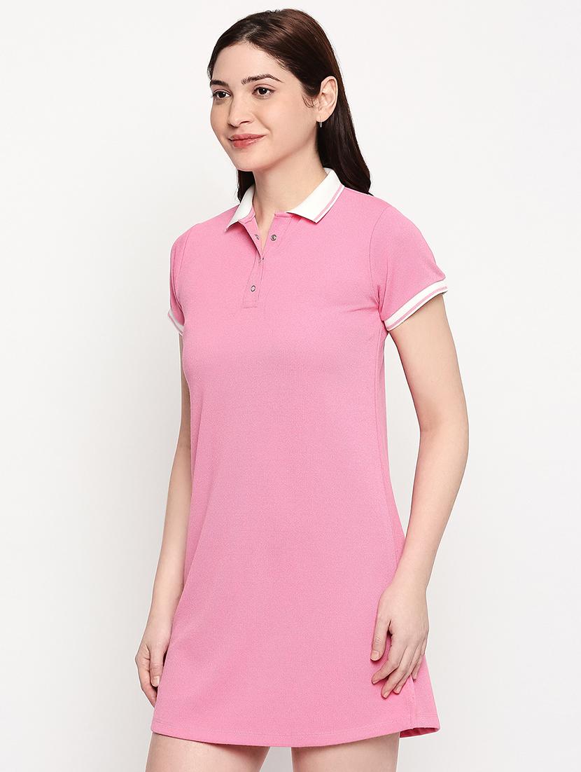 contrast ribbed shirt dress - 17492571 - Standard Image - 1