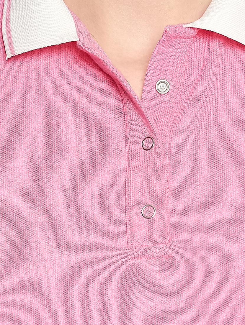 contrast ribbed shirt dress - 17492571 - Standard Image - 4