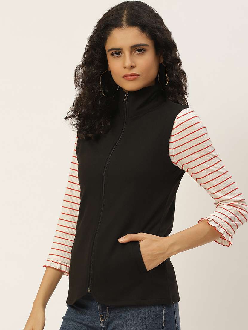 stand collar fleece regular jacket - 17494154 - Standard Image - 1
