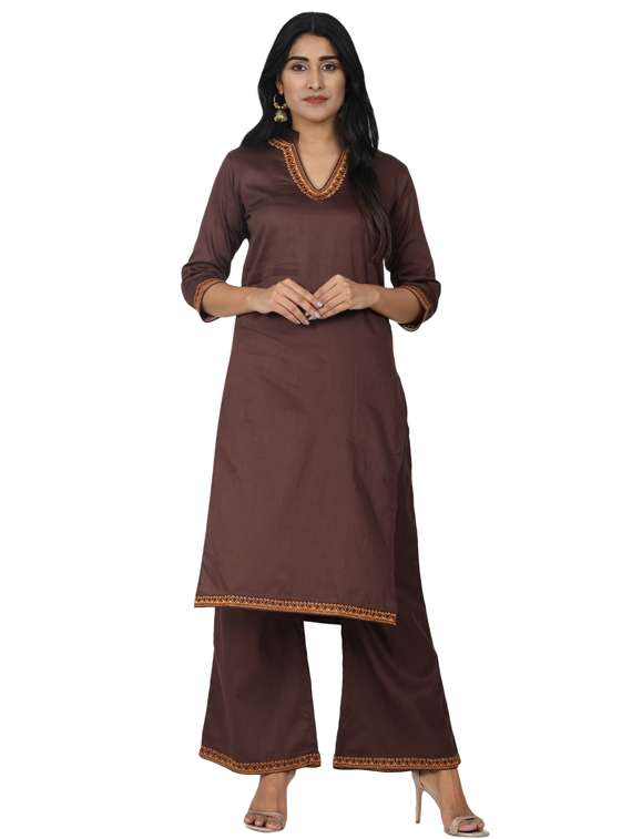 solid kurta palazzo set