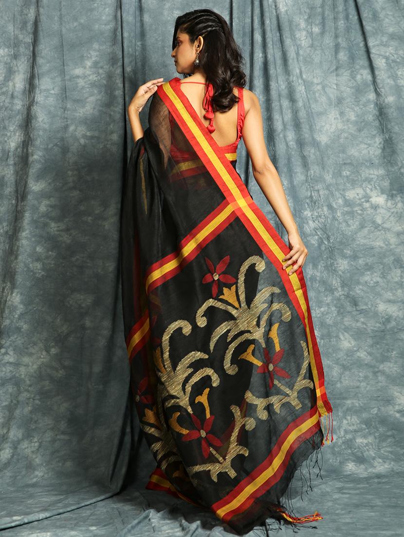 floral woven saree - 17494842 -  Standard Image - 1