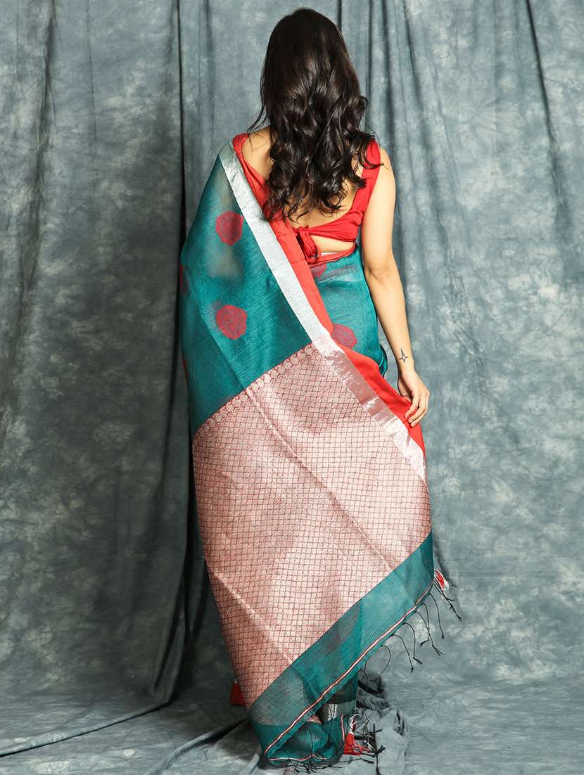 ethnic motifs woven saree with blouse - 17494853 -  Standard Image - 1
