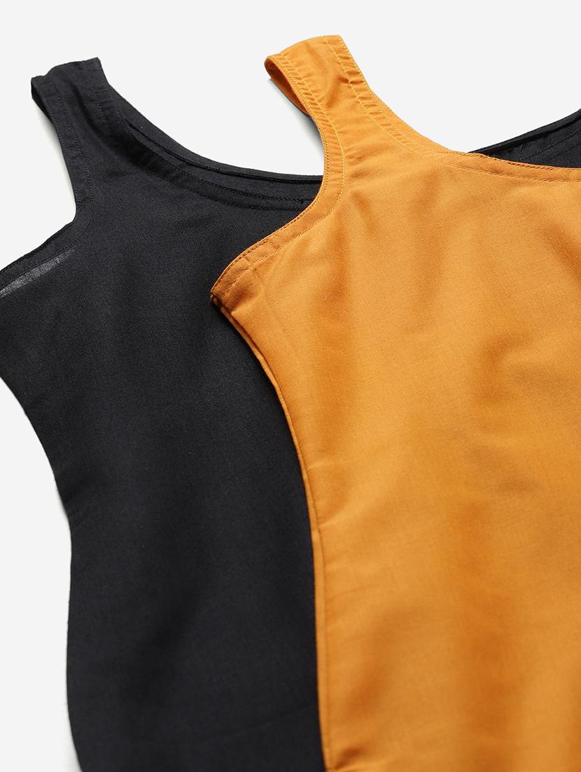 ada set of 2 mustard & black camisole - 17495408 - Standard Image - 6