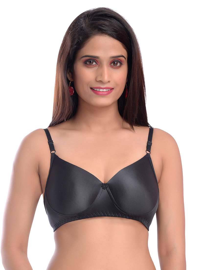 floral patch solid  t-shirt bra