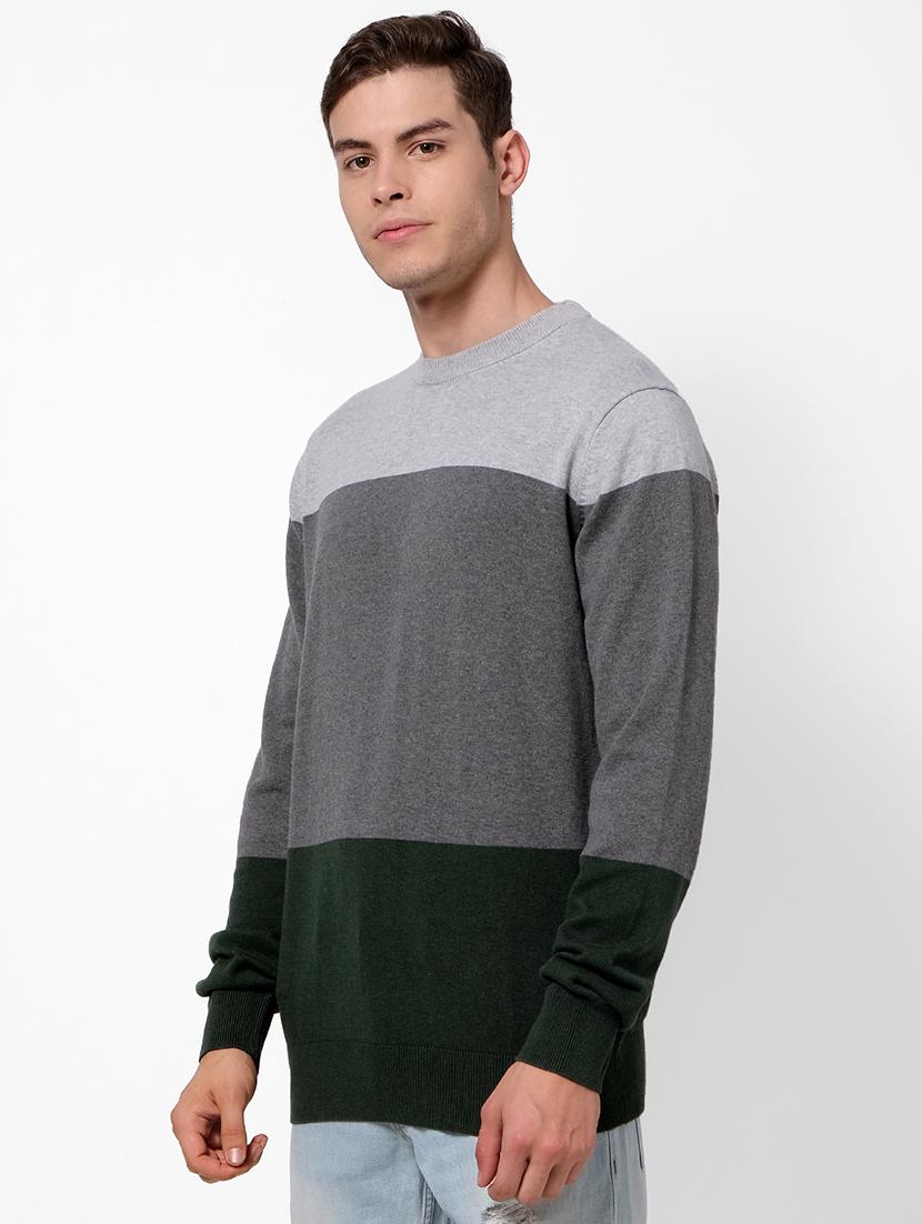 grey colorblock pullover - 17496071 -  Standard Image - 1