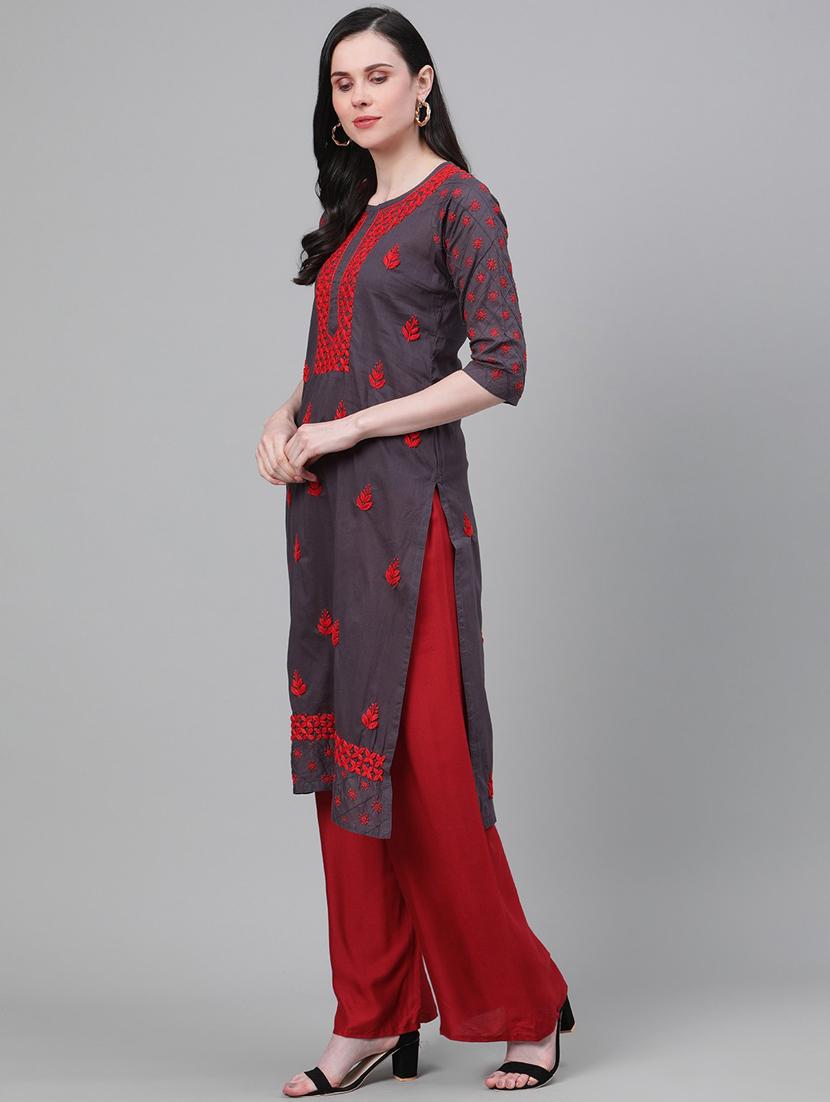 women's straight kurta - 17499298 - Standard Image - 1