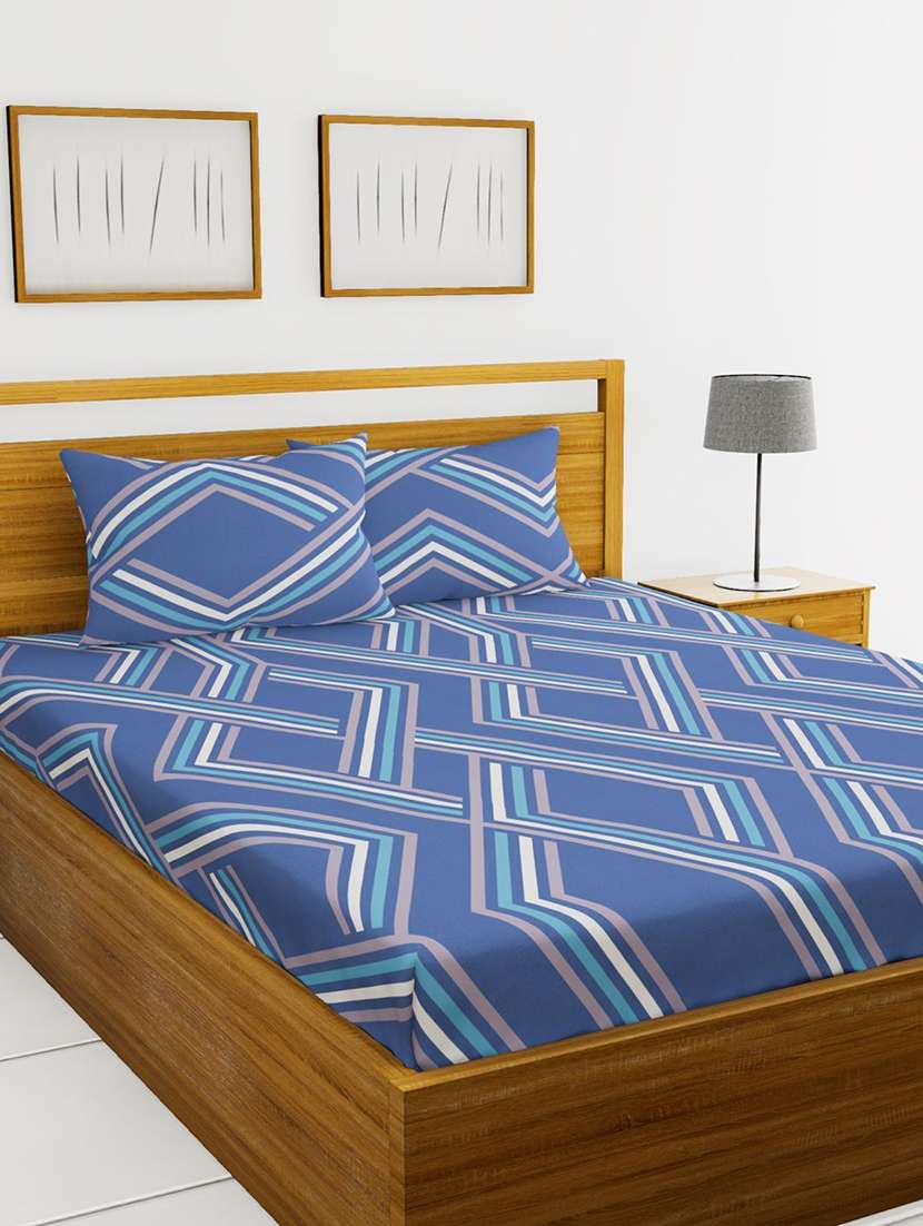 austin 110gsm micro-peached double bedsheet with 2 pillow cover - deep colors & soft-finish fabric -3pc set