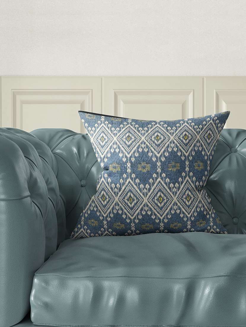 bianca tweed handloom luxury cushion cover with rich-tuxture [zipper closing on back] -1pc set- handmade-grey/gold
