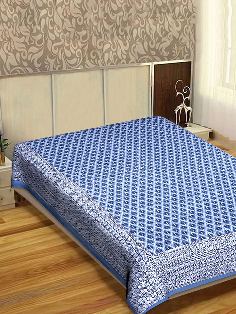 indhome life classic 100% cotton 144 tc jaipuri print single  bedsheet(60 x 90 inches)
