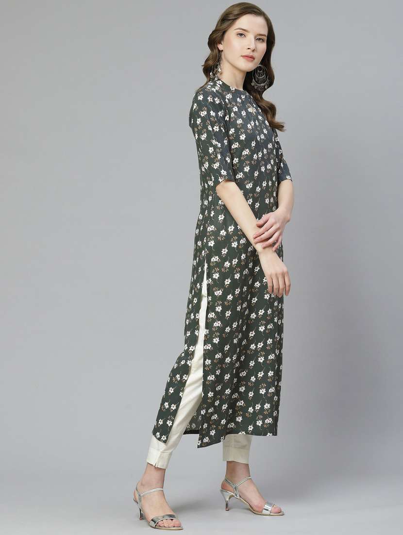 floral straight kurta - 17500854 -  Standard Image - 1