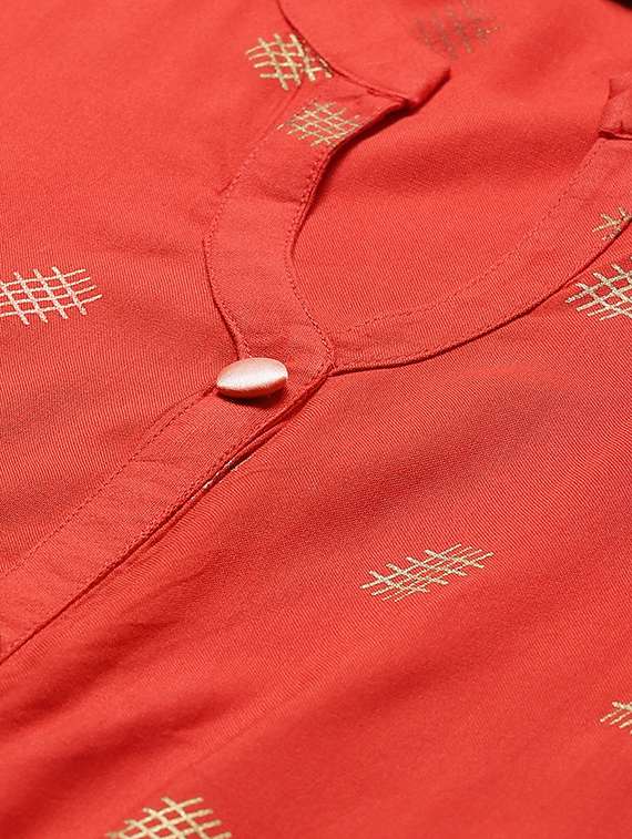 geometric print straight kurta - 17500856 -  Standard Image - 4