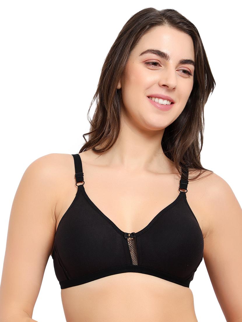 black poly lycra tshirt bra - 17501343 - Standard Image - 1