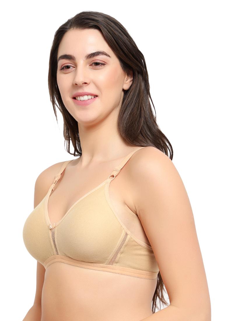 beige non padded regular bra - 17501347 - Standard Image - 1