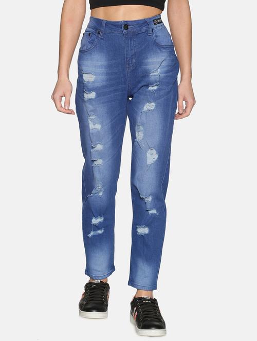 women's distress slim fit jeans - 17501692 - Standard Image - 0