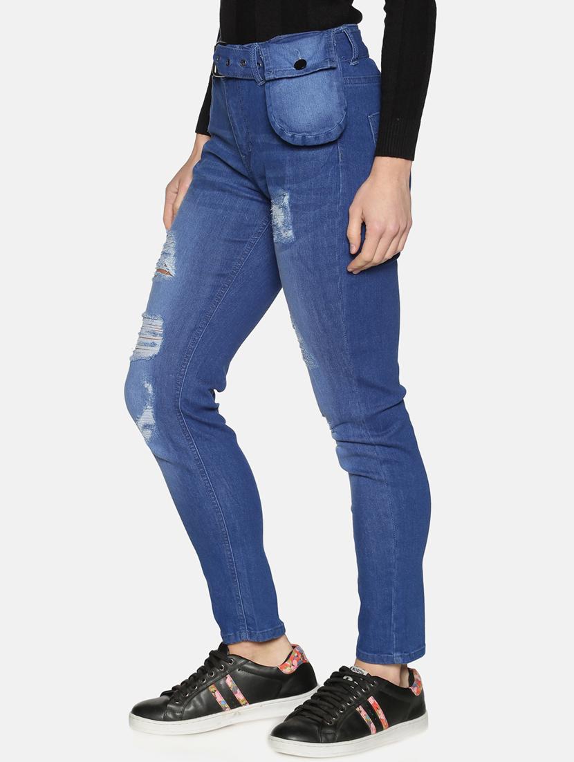 women's distress slim fit jeans - 17501693 - Standard Image - 1
