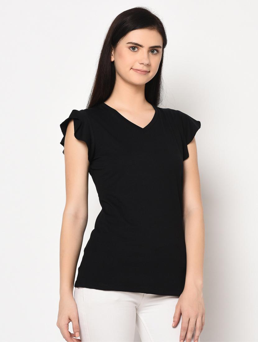 v-neck solid top - 17501751 -  Standard Image - 1