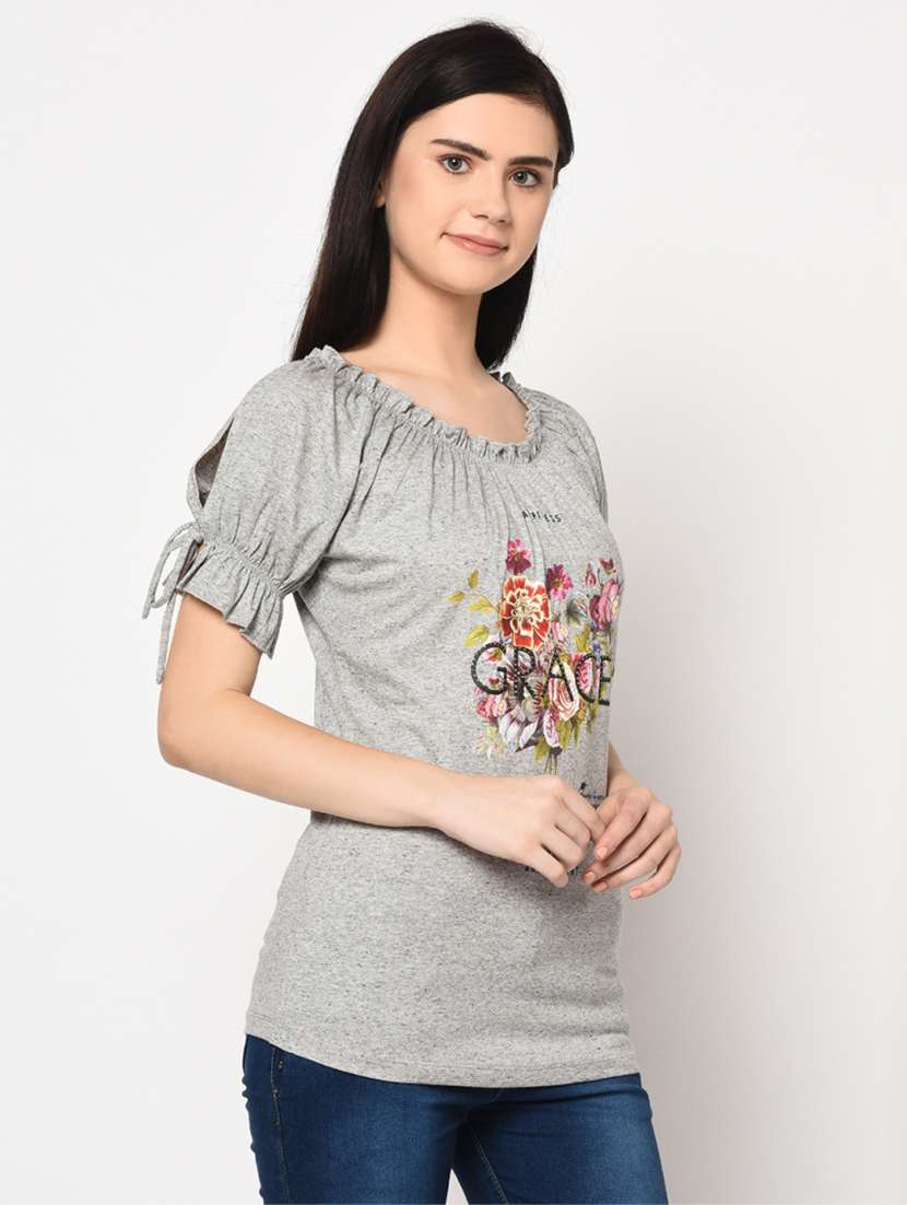 round neck graphic top - 17501753 -  Standard Image - 1