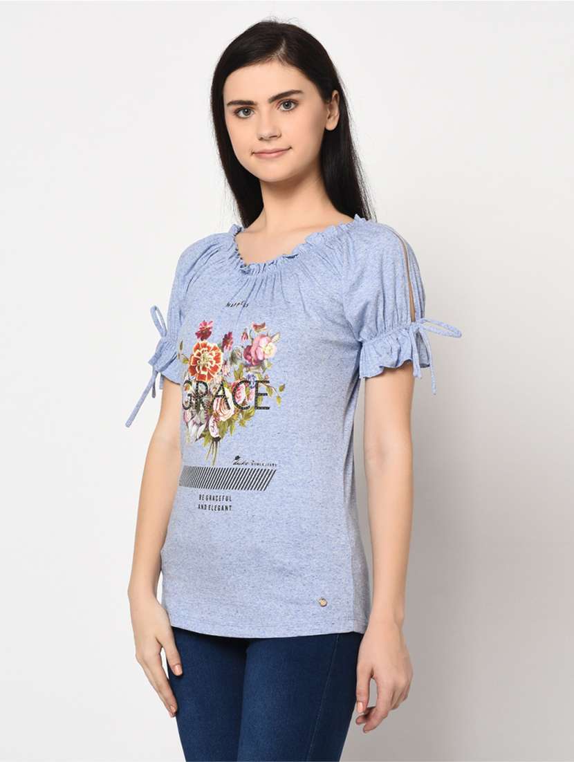 round neck graphic top - 17501754 -  Standard Image - 1