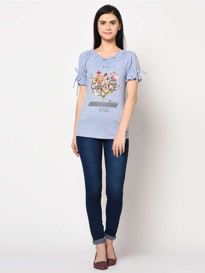 round neck graphic top - 17501754 -  Standard Image - 4