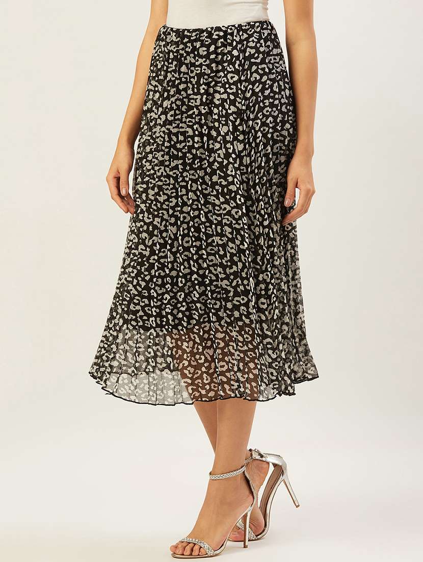 high neck animal print skirt - 17502001 - Standard Image - 1