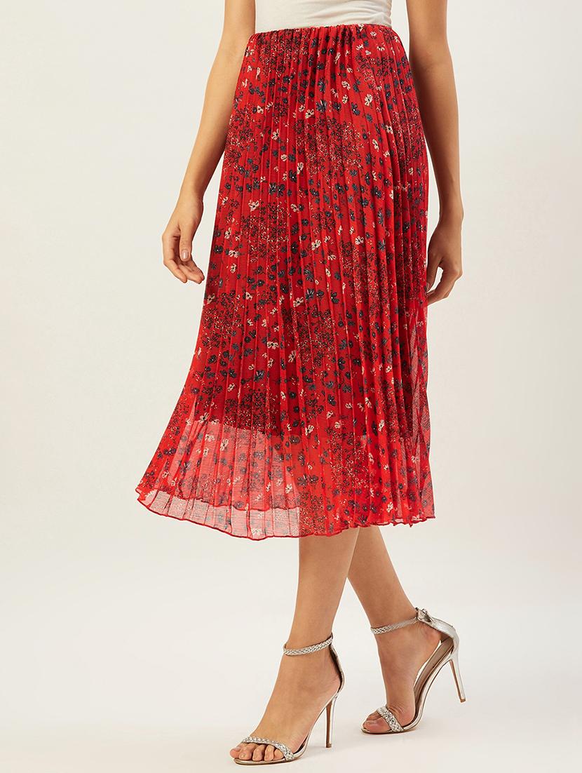 high rise floral pleated skirt - 17502008 -  Standard Image - 1