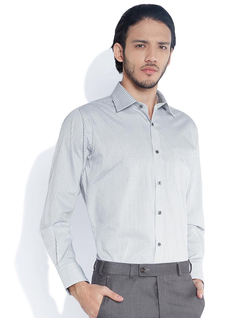 grey checkered formal shirt - 17502014 -  Standard Image - 1
