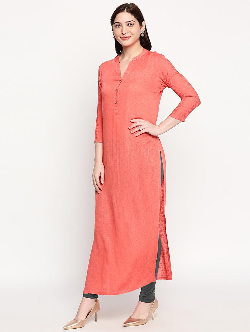 floral straight kurta - 17502118 - Standard Image - 1
