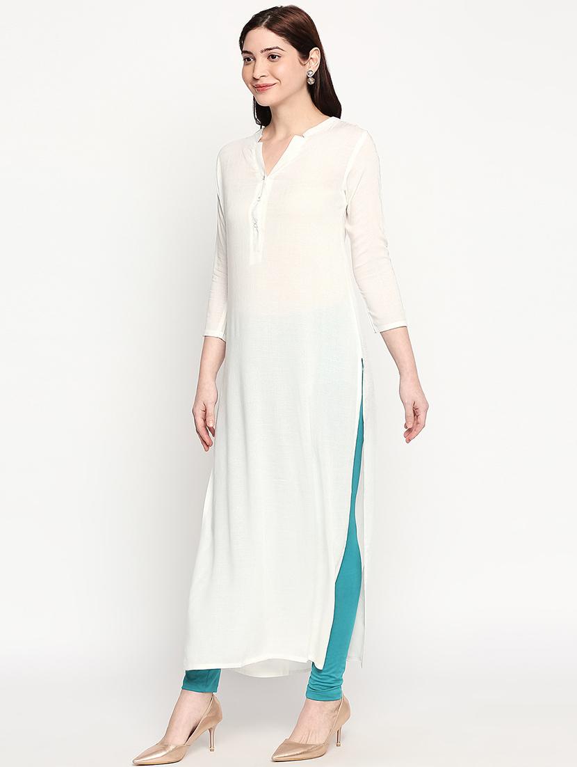 solid straight kurta - 17502121 -  Standard Image - 1