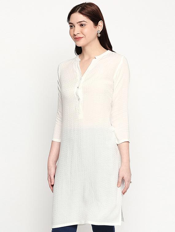 solid straight kurta - 17502127 - Standard Image - 1
