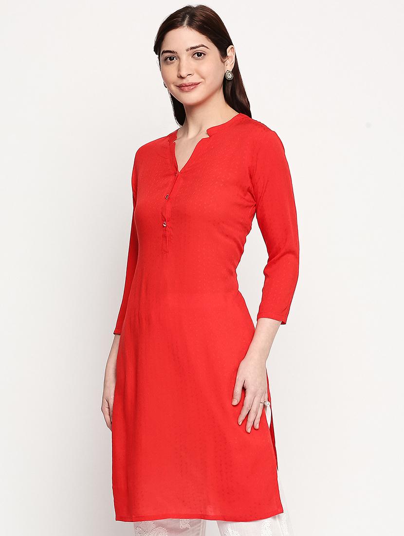 solid straight kurta - 17502128 -  Standard Image - 1