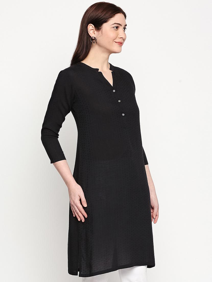 solid straight kurta - 17502132 - Standard Image - 1